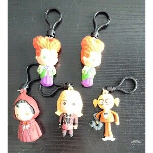 Disney Lot of 5 Nightmare Before Christmas-Hocus Pocus Bag Clip Keychain Figures